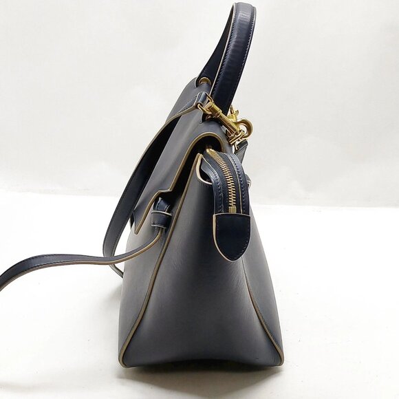 CELINE Hand Bag Navy Blue Leather mon869-100625 - Picture 4 of 16